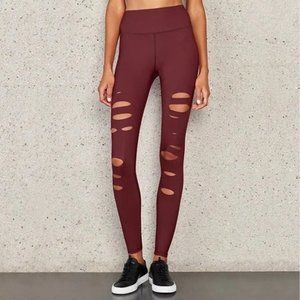 ALO Ripped Warrior High-Waist Laser Cutout Leggings